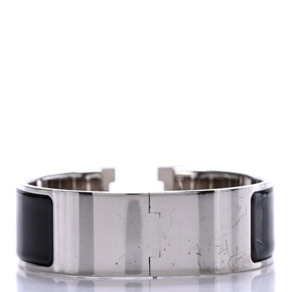 Hermes Enamel Wide Clic Clac H Bracelet GM Black 3 of 4