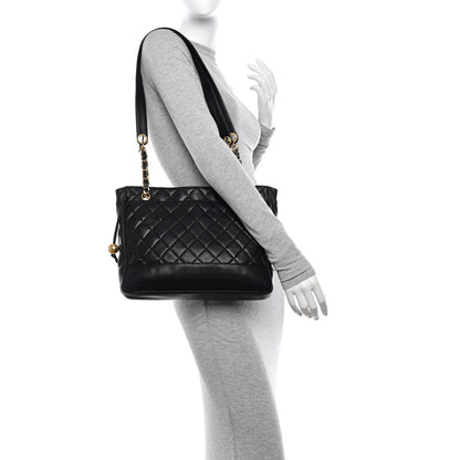 Chanel Lambskin Quilted Shopping Tote Black 2 of 18