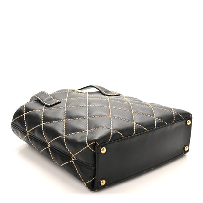 Chanel Calfskin Wild Stitch Tote Black 4 of 9