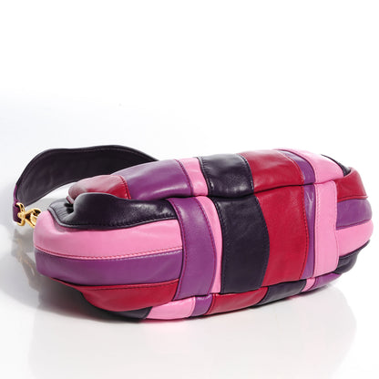 Prada Nappa Trembled Blossoms Stripes Crossbody Ibisco Viola 4 of 9