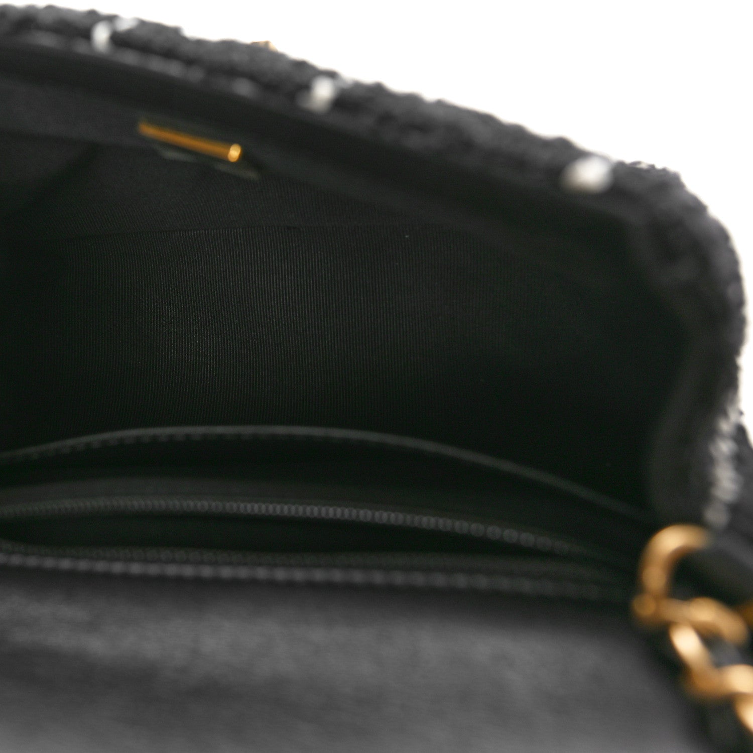 Chanel Tweed Quilted Mini Pearl Crush Flap Black White 5 of 10