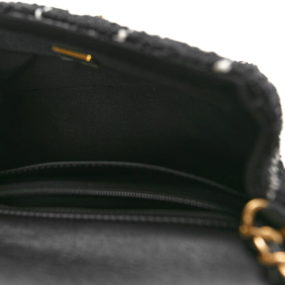 Chanel Tweed Quilted Mini Pearl Crush Flap Black White 5 of 10