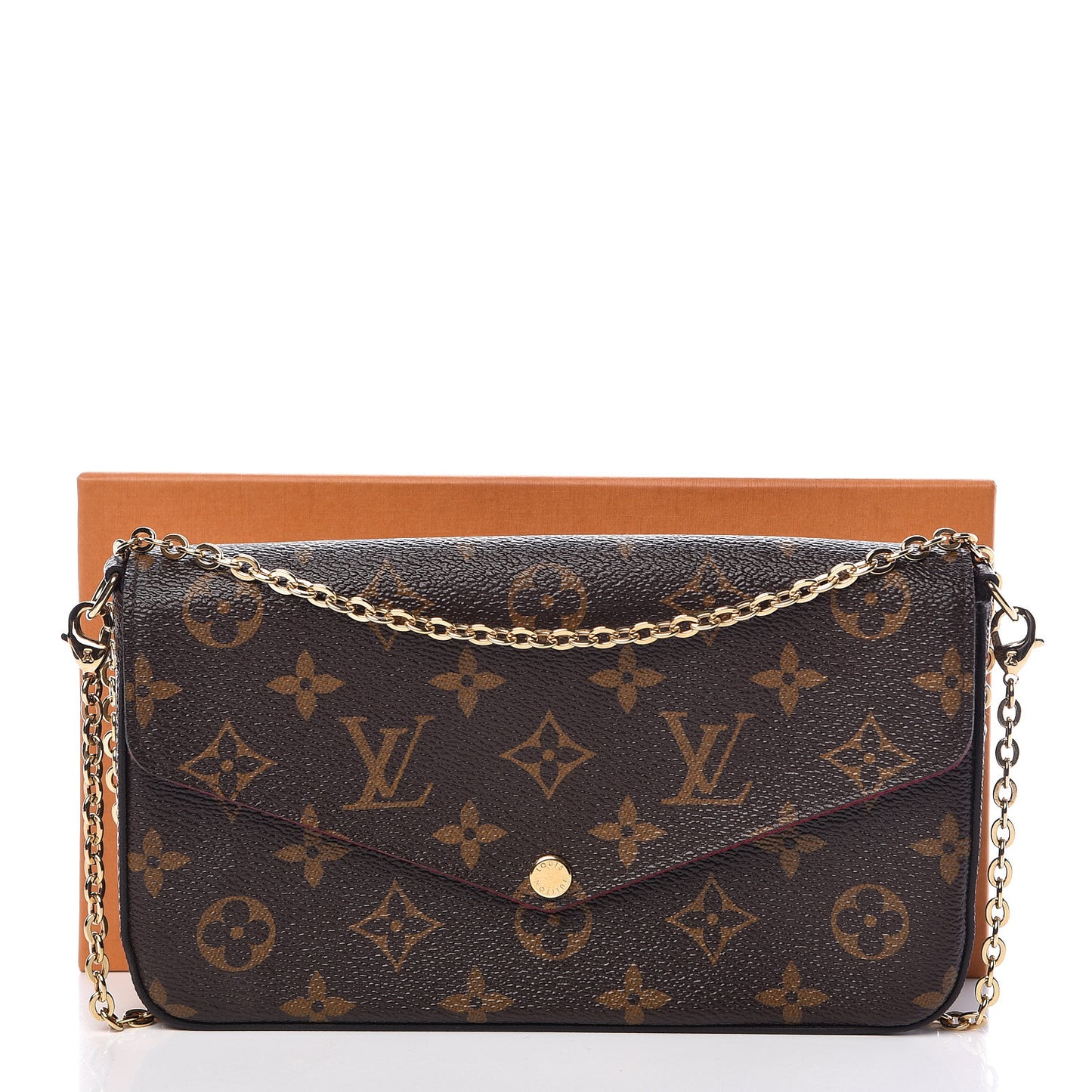 Monogram Pochette Felicie Chain Wallet Fuchsia