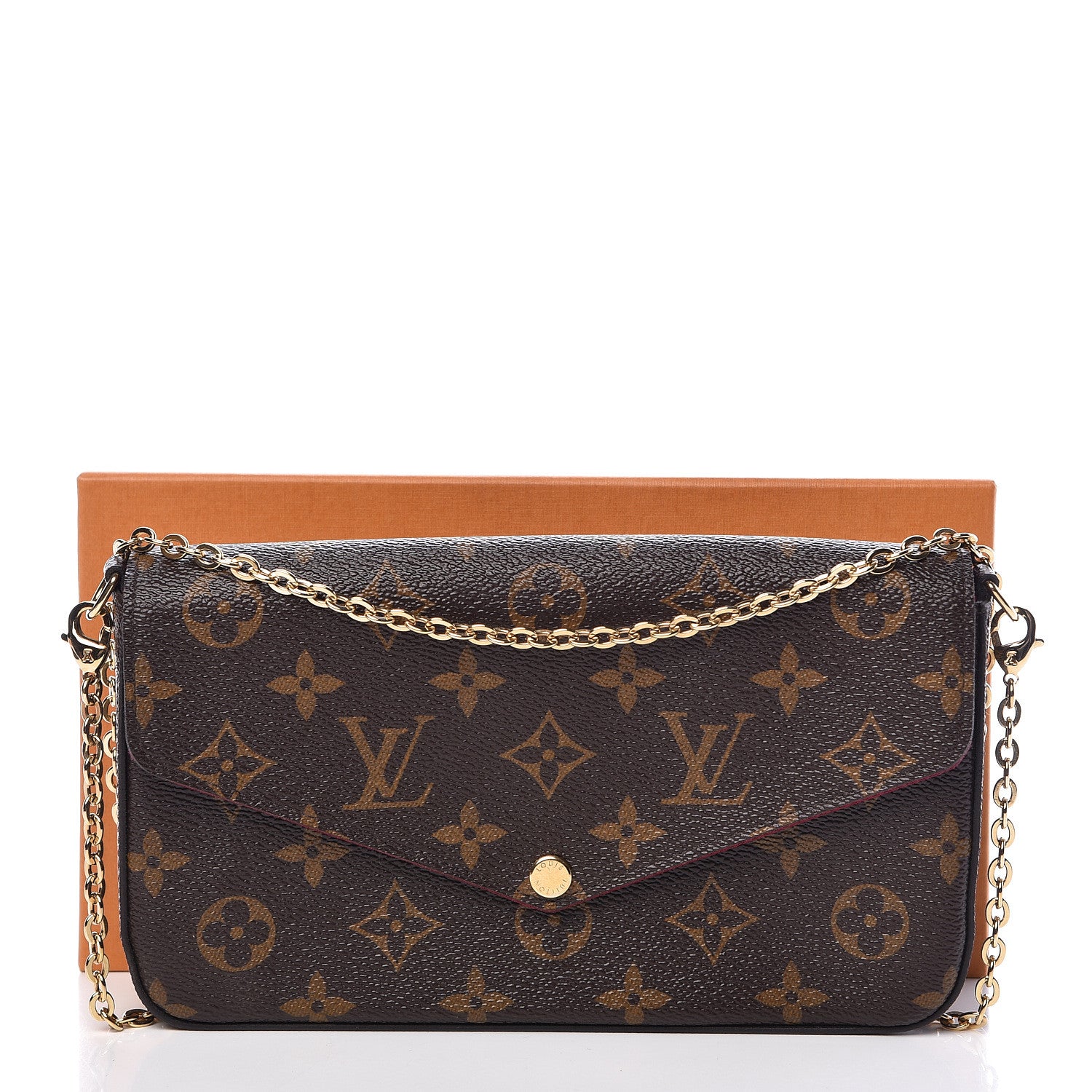 Louis Vuitton Monogram Pochette Felicie Chain Wallet Fuchsia 14 of 14