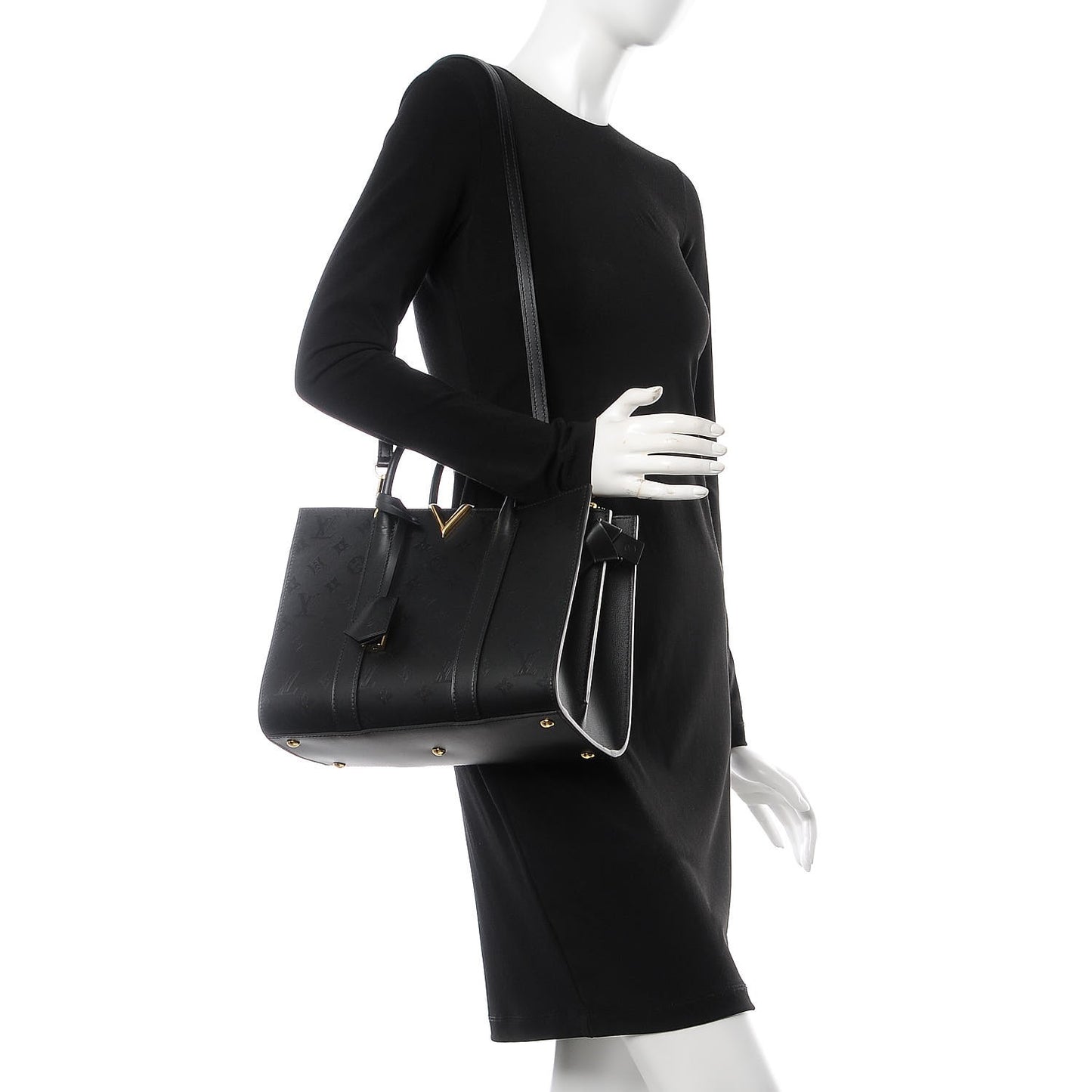 Monogram Cuir Plume Very Tote MM Black