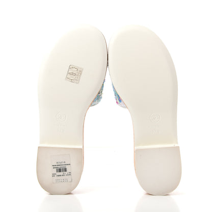 Chanel Tweed Logo Mules 37.5 Multicolor 6 of 10
