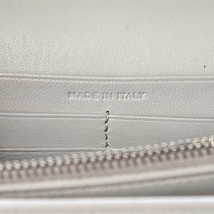 Saint Laurent Calfskin Crocodile Embossed Monogram Kate Wallet on Chain Perle 7 of 9