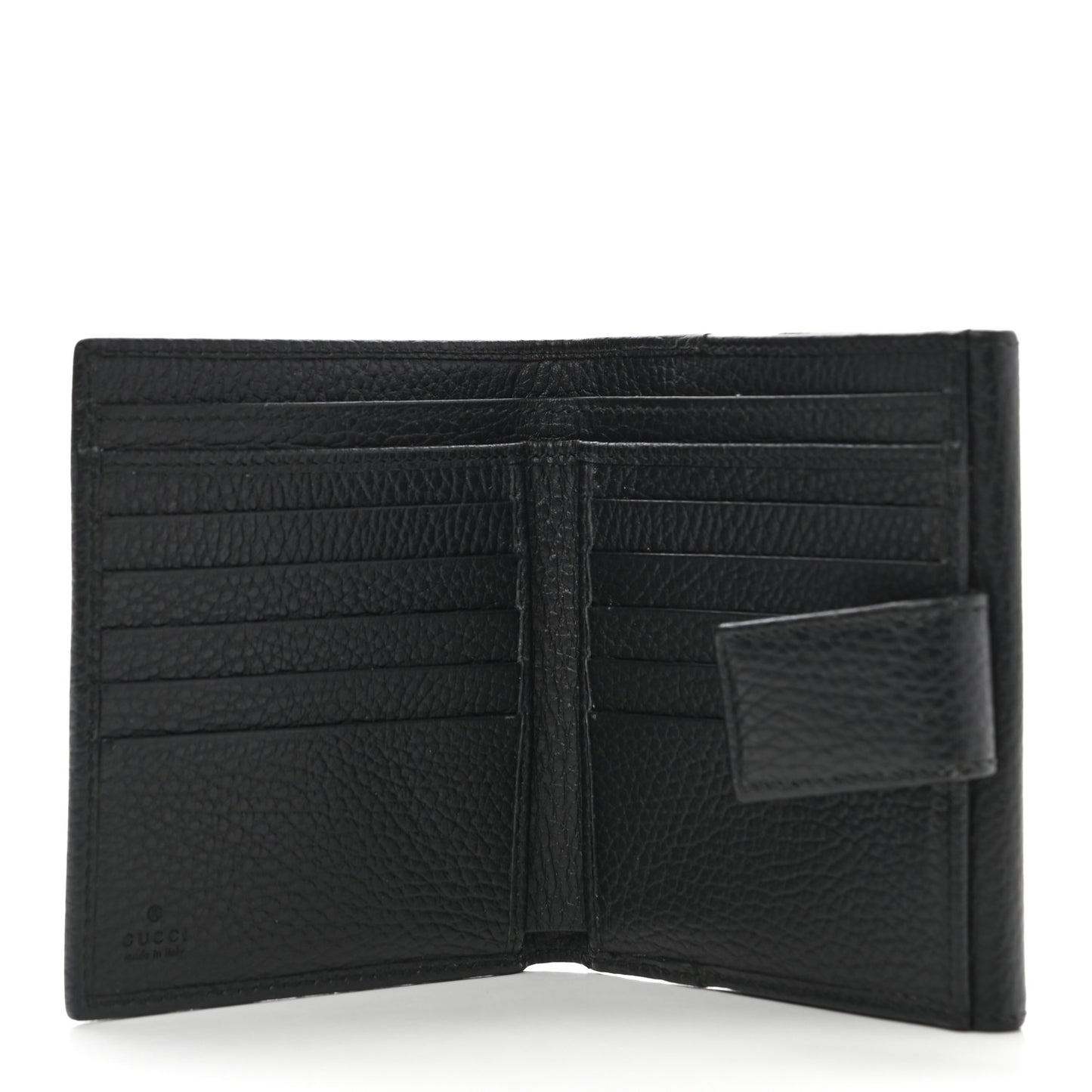 Dollar Calfskin Double G French Flap Wallet Black