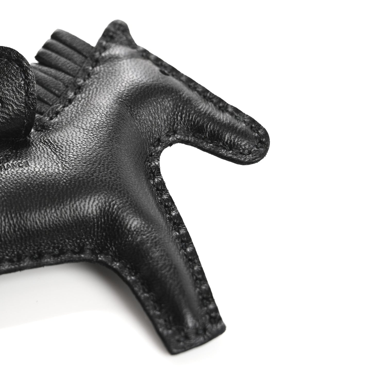 Milo Lambskin Grigri Rodeo Horse Bag Charm PM So Black