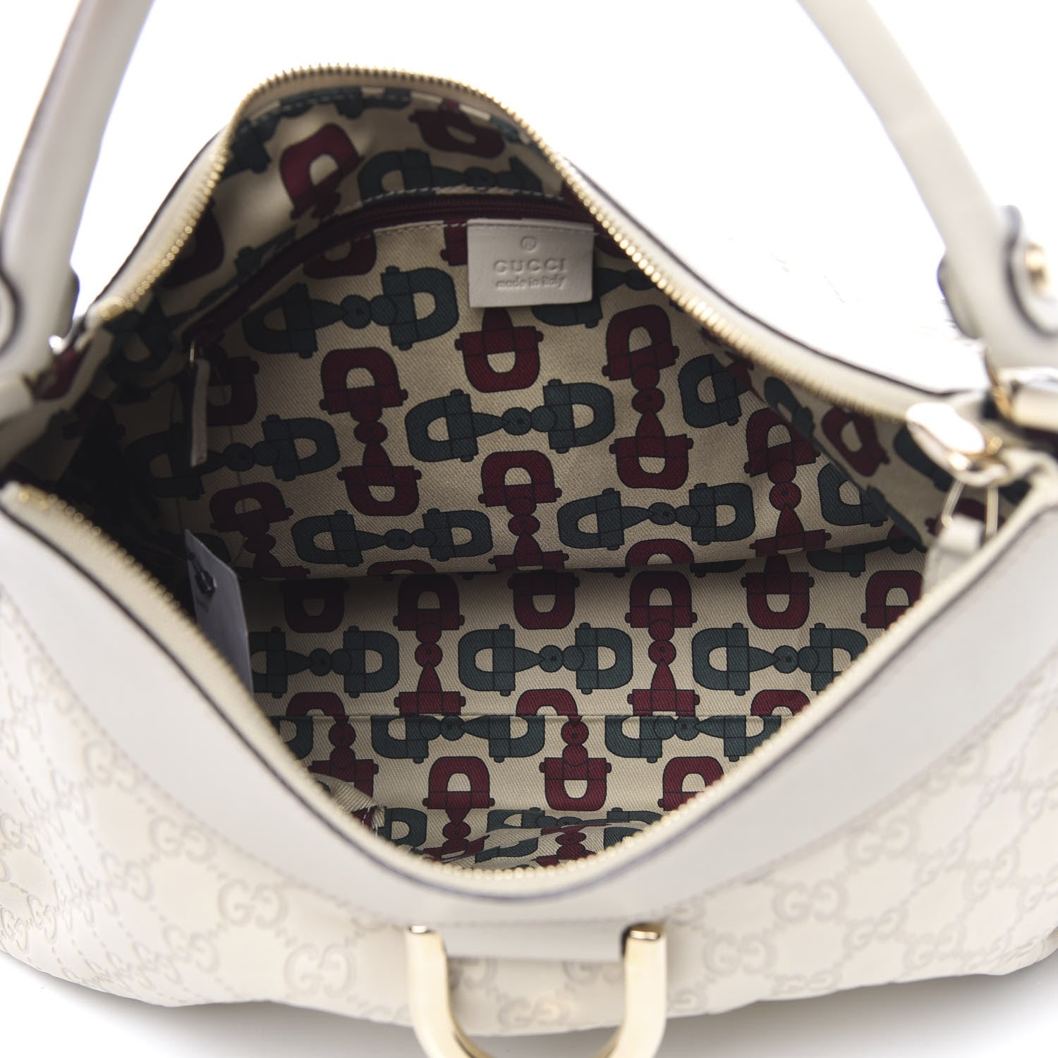 Gucci Guccissima Large D Gold Ring Hobo Off White 5 of 10