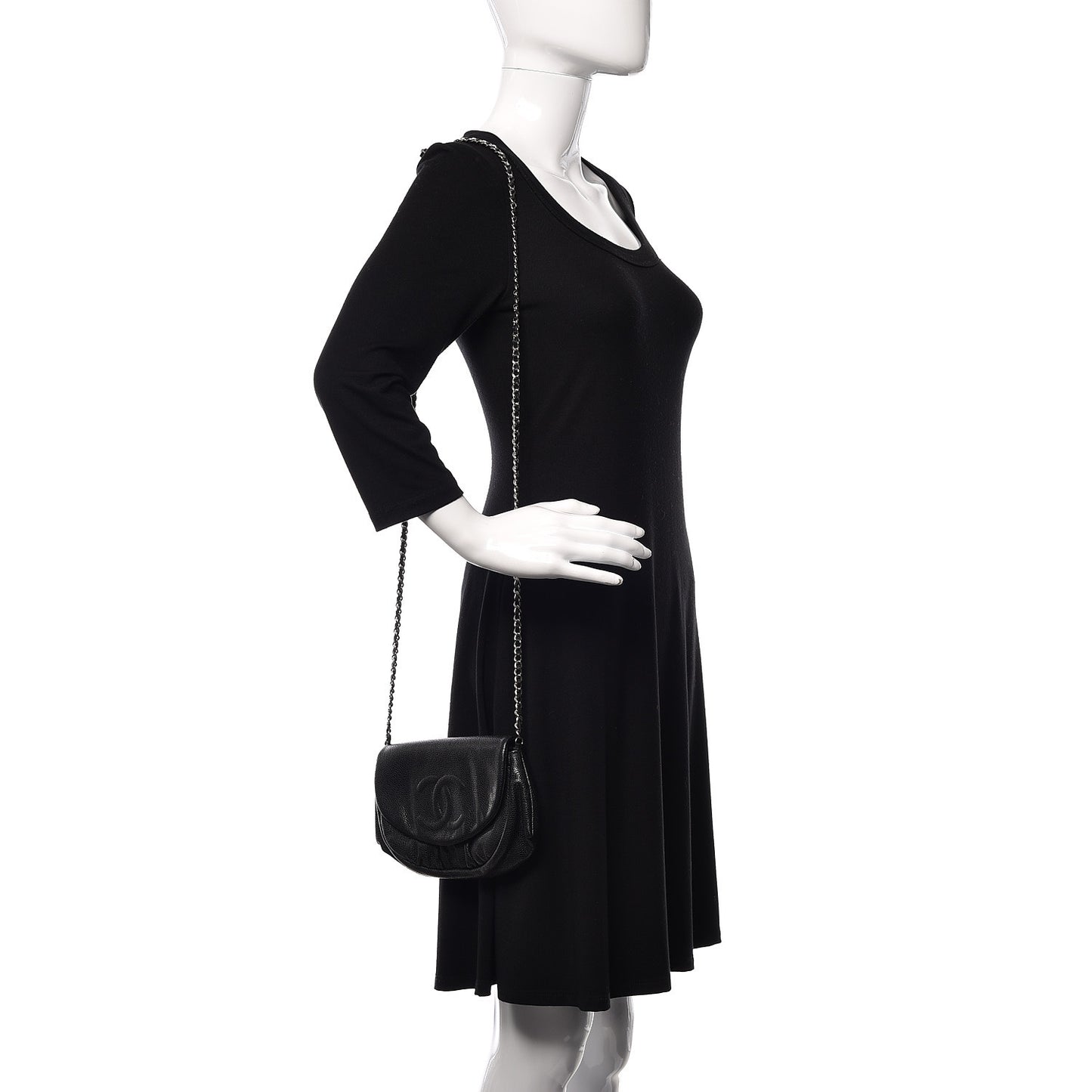 Caviar Half Moon Wallet On Chain WOC Black