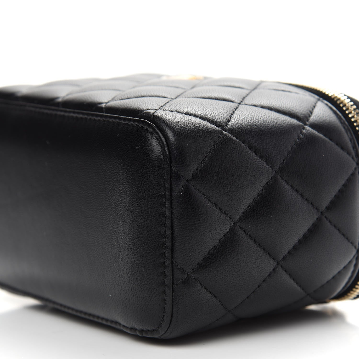Chanel Lambskin Quilted Pearl Crush Small Vanity Case With Chain Black 9 of 9