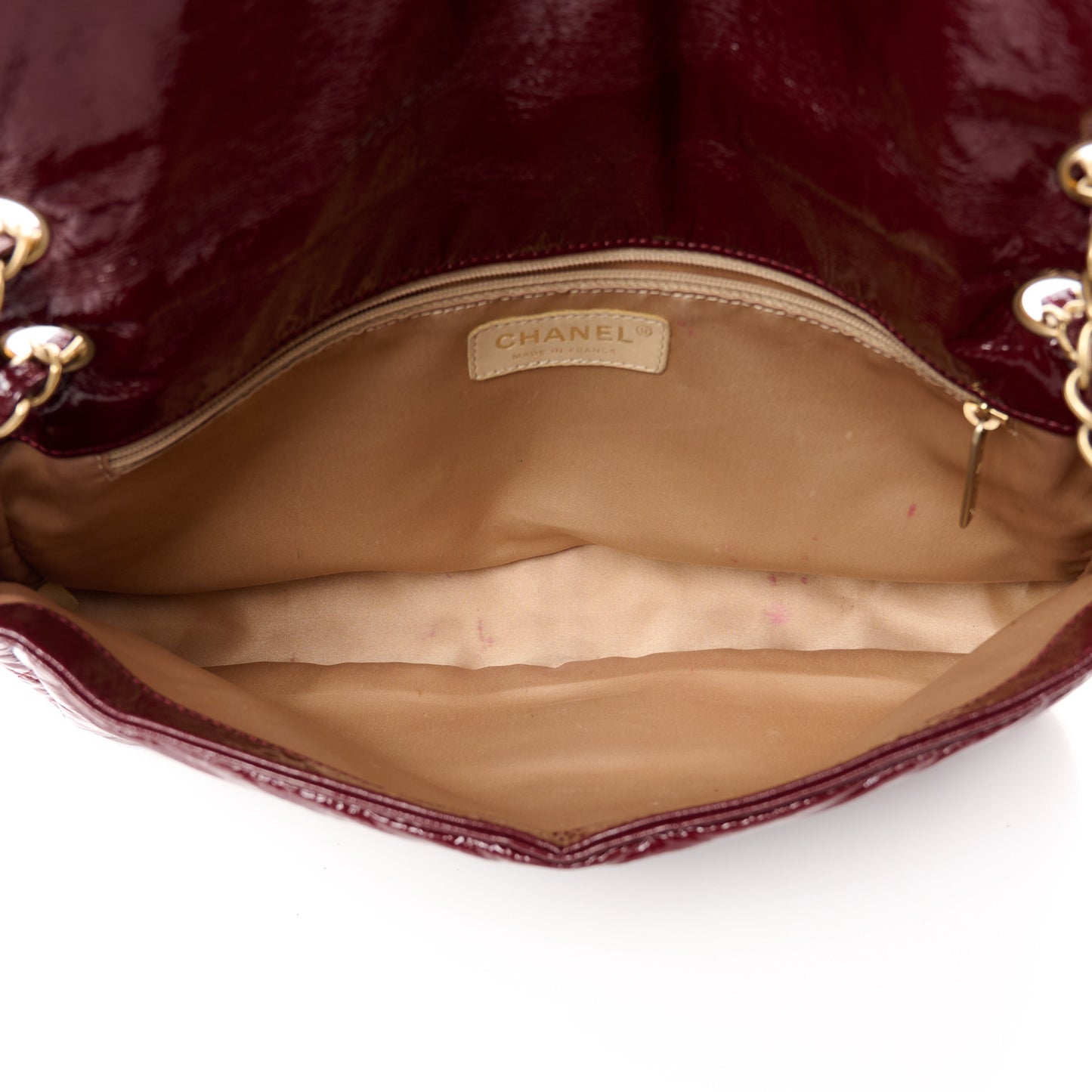 Vinyl Rock and Chain Medium Flap Bordeaux