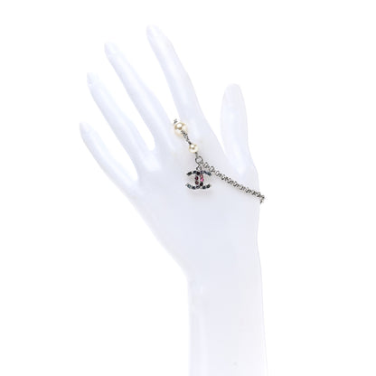 Chanel Crystal Pearl CC Bracelet Silver Mukticolor 2 of 5