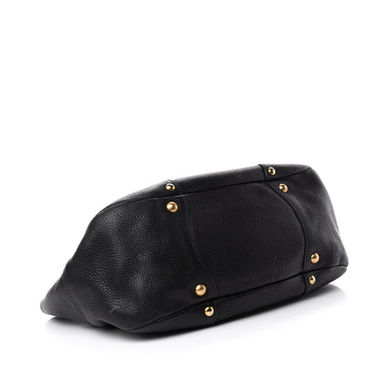 Prada Vitello Daino Pushlock Tote Black 4 of 11