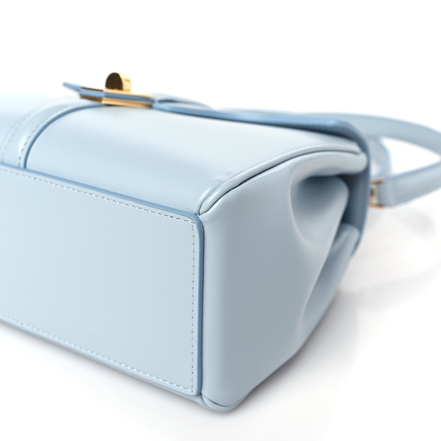 Celine Satinated Calfskin Mini 16 Top Handle Bag Pale Blue 9 of 9