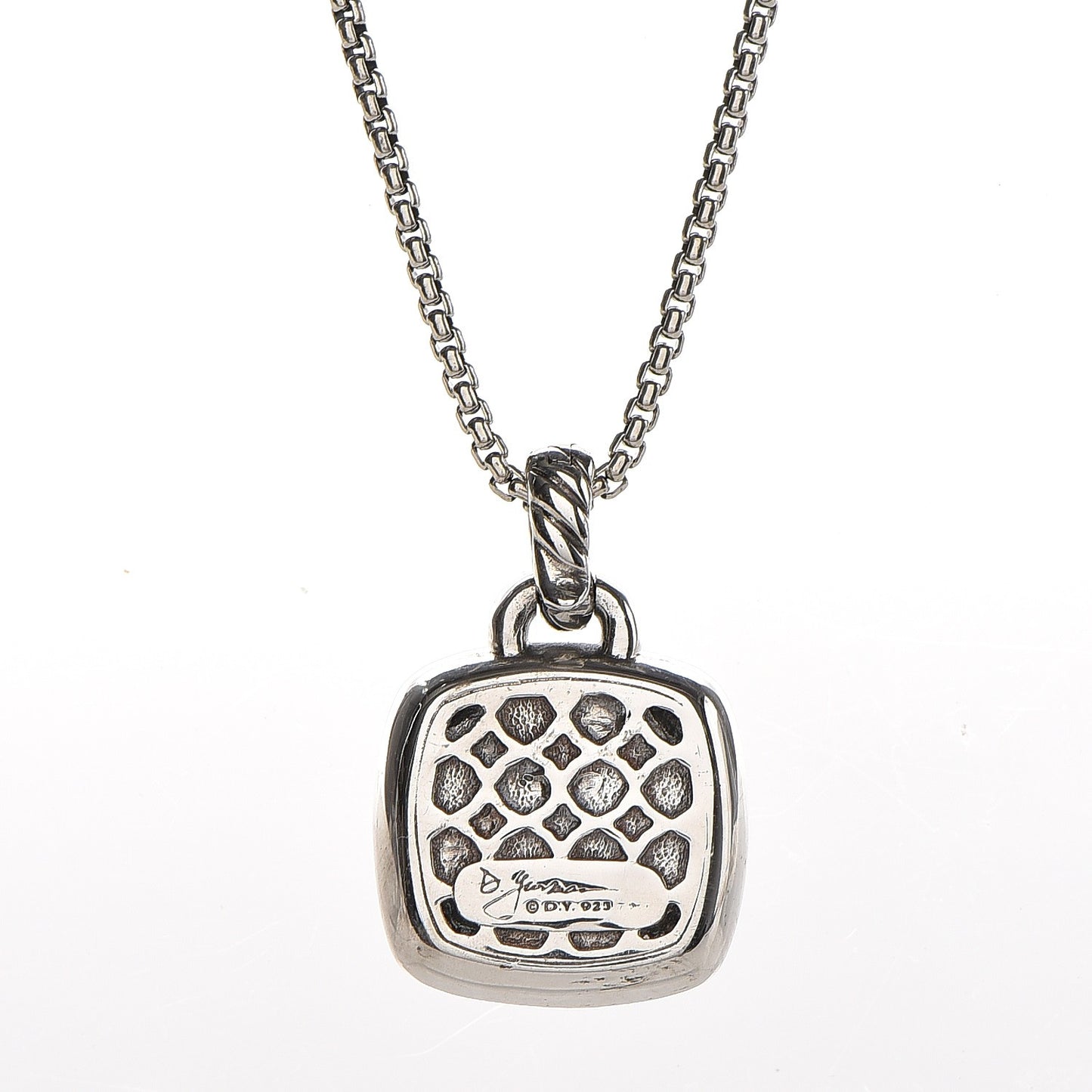 Sterling Silver Blue Topaz Diamond 14mm Albion Pendant Necklace