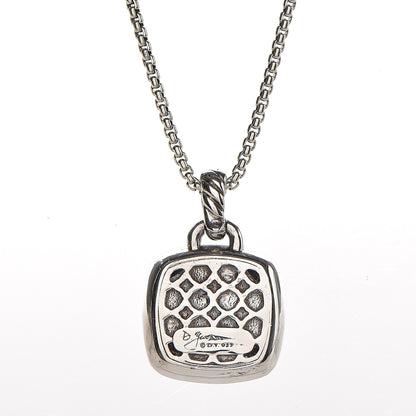 David Yurman Sterling Silver Blue Topaz Diamond 14mm Albion Pendant Necklace 4 of 7