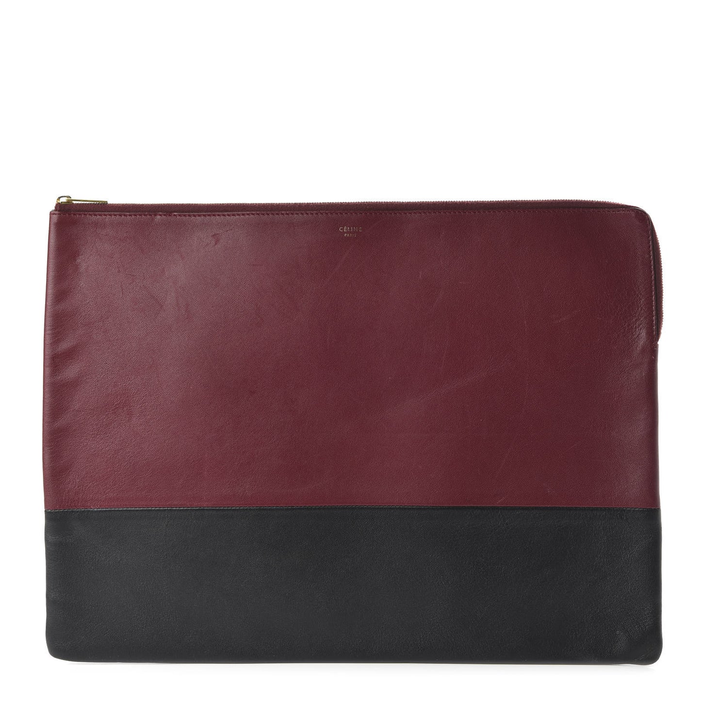Lambskin Bicolor Computer Case Light Burgundy Navy