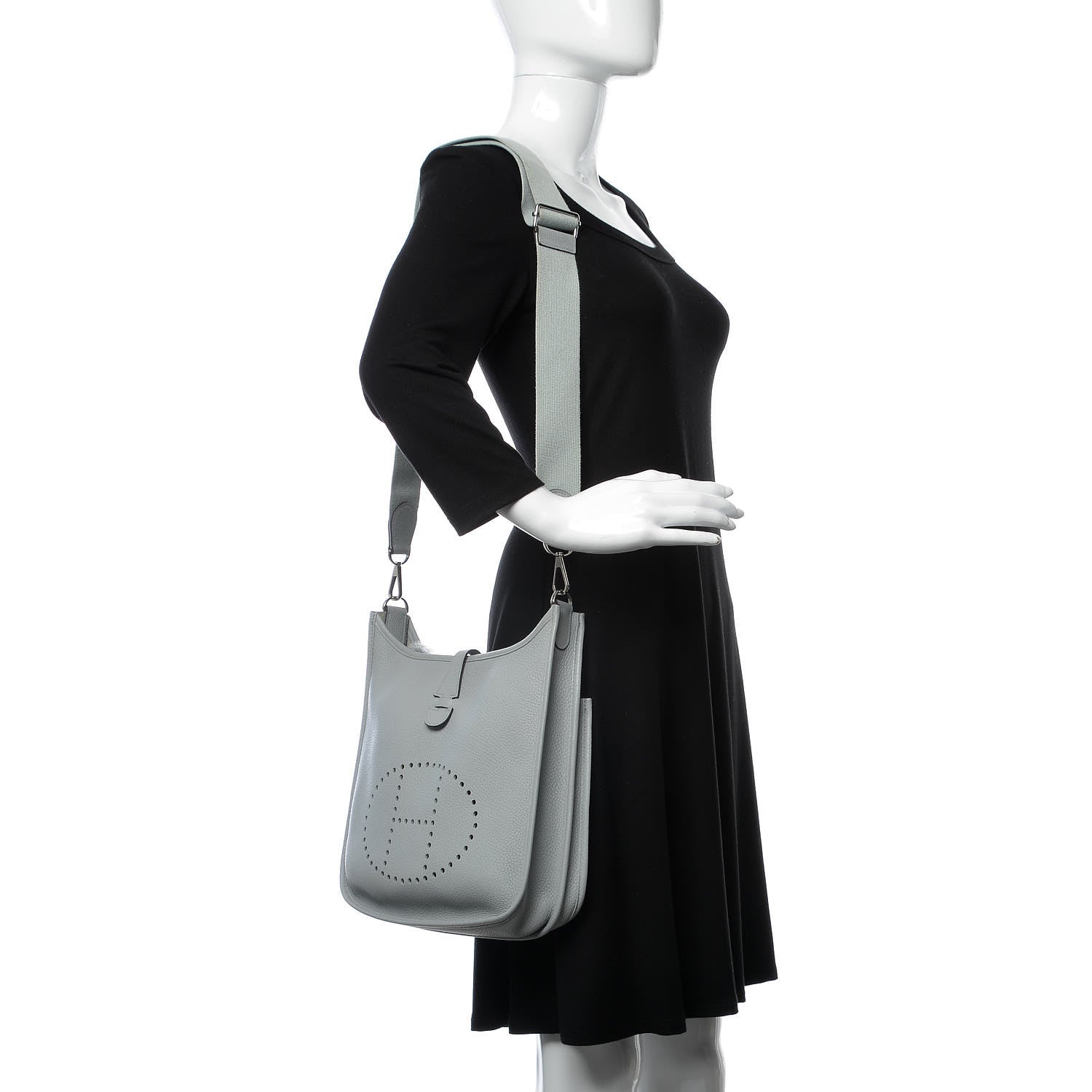 Hermes Taurillon Clemence Evelyne III PM Gris Mouette 2 of 12