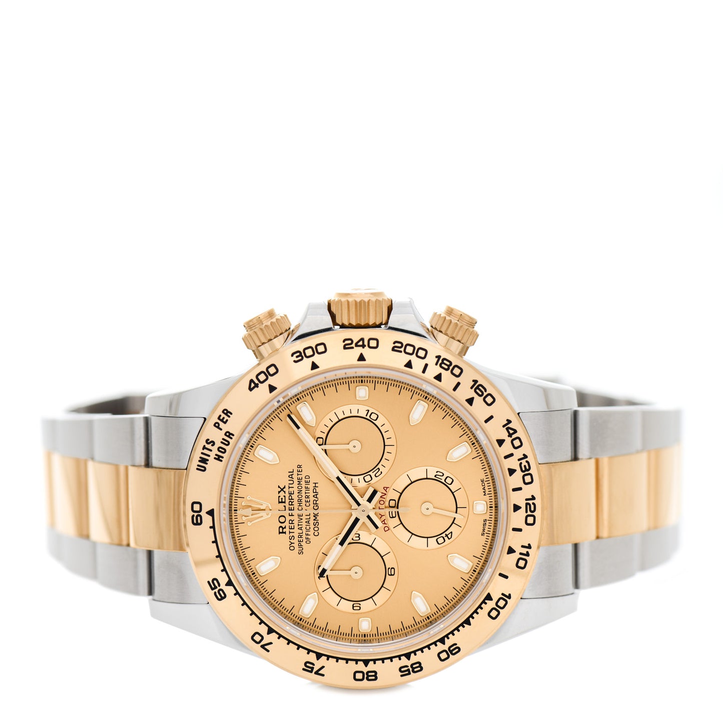 Stainless Steel 18K Yellow Gold 40mm Oyster Perpetual Cosmograph Daytona Watch Champagne 116503