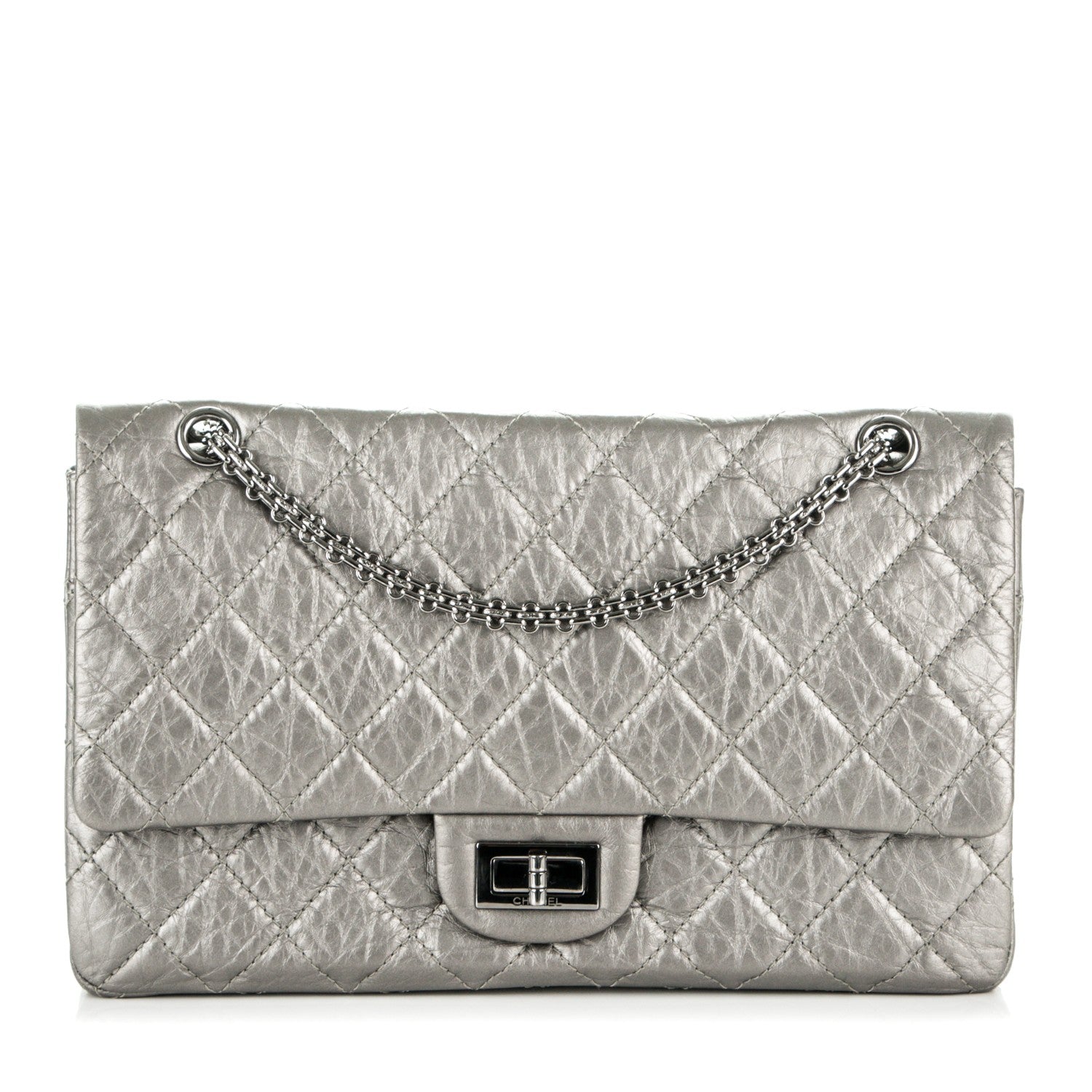 Chanel Metallic Aged Calfskin Quilted 2.55 Reissue 227 Flap Silver 1 of 7