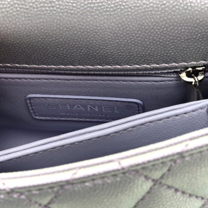 Chanel Iridescent Caviar Quilted Extra Mini Coco Handle Flap Purple 6 of 9