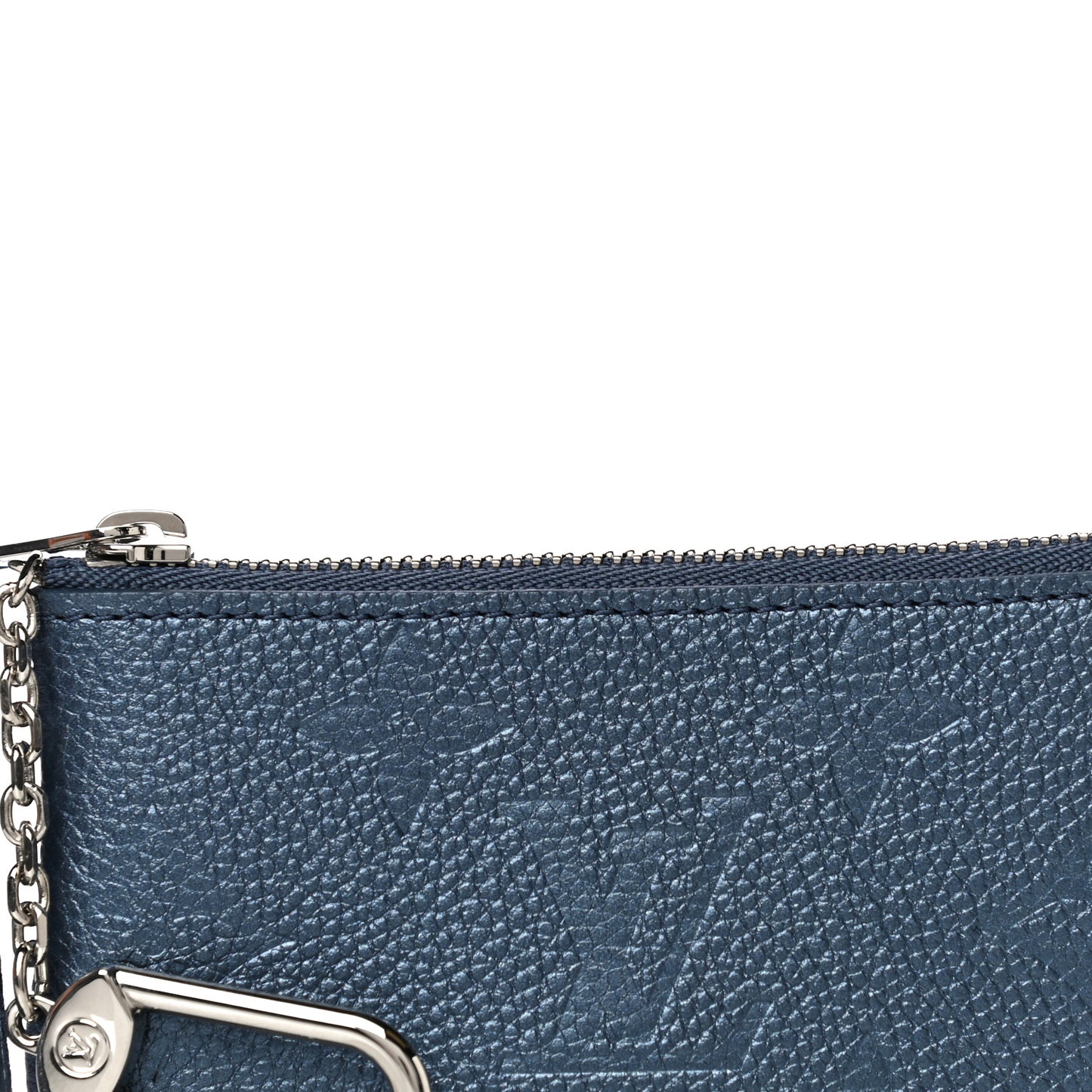 Metallic Empreinte Monogram Giant Key Pouch Navy Nacre