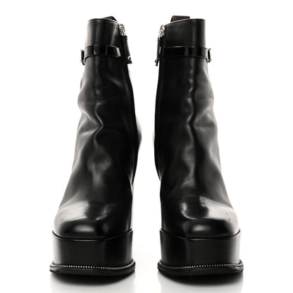 Louis Vuitton Calfskin Monogram Platform Ankle Boots 37 Black 2 of 9