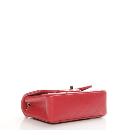 Chanel Lambskin Quilted Mini Rectangular Flap Dark Pink 4 of 7