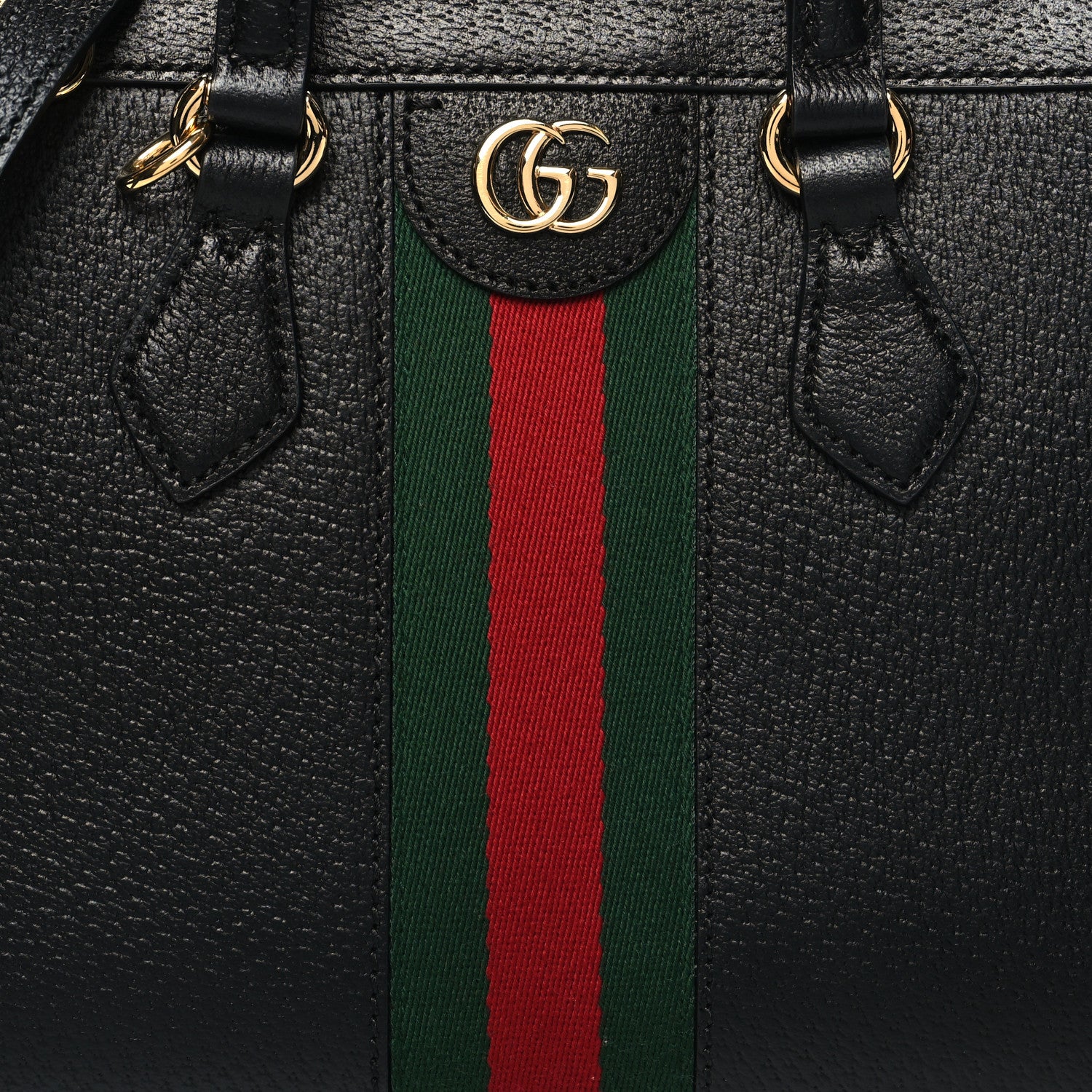 Gucci Textured Calfskin Web Small Ophidia Tote Bag Black 8 of 10