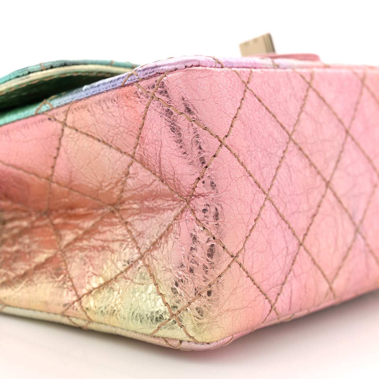 Metallic Goatskin Quilted Mini 2.55 Reissue Flap Multicolor