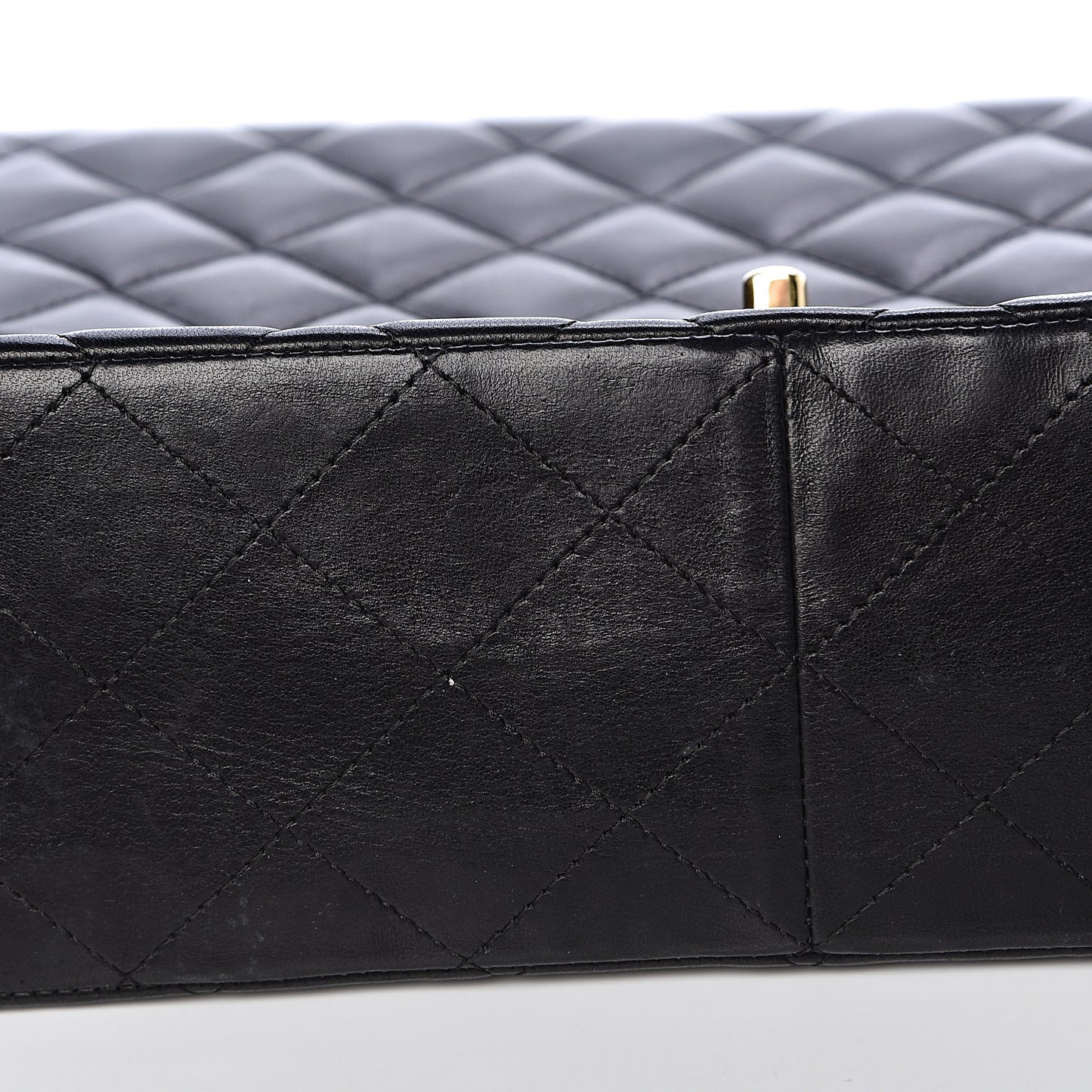 Lambskin Quilted Jumbo Single Flap Black