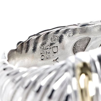 David Yurman Sterling Silver 18K Yellow Gold Metro Dome Ring 55 7.25 5 of 5