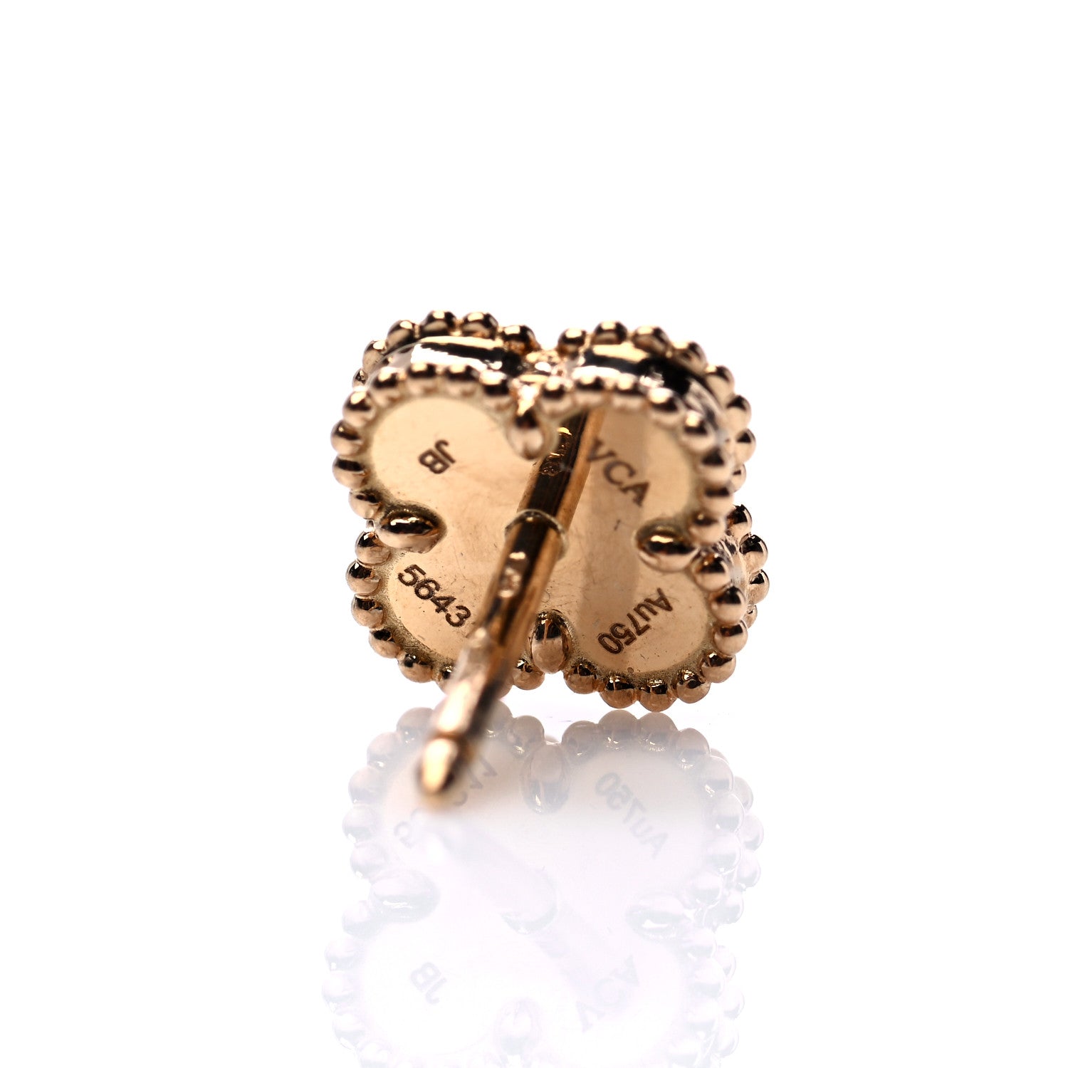 Van Cleef & Arpels 18K Yellow Gold Black Onyx Sweet Alhambra Earrings 5 of 7