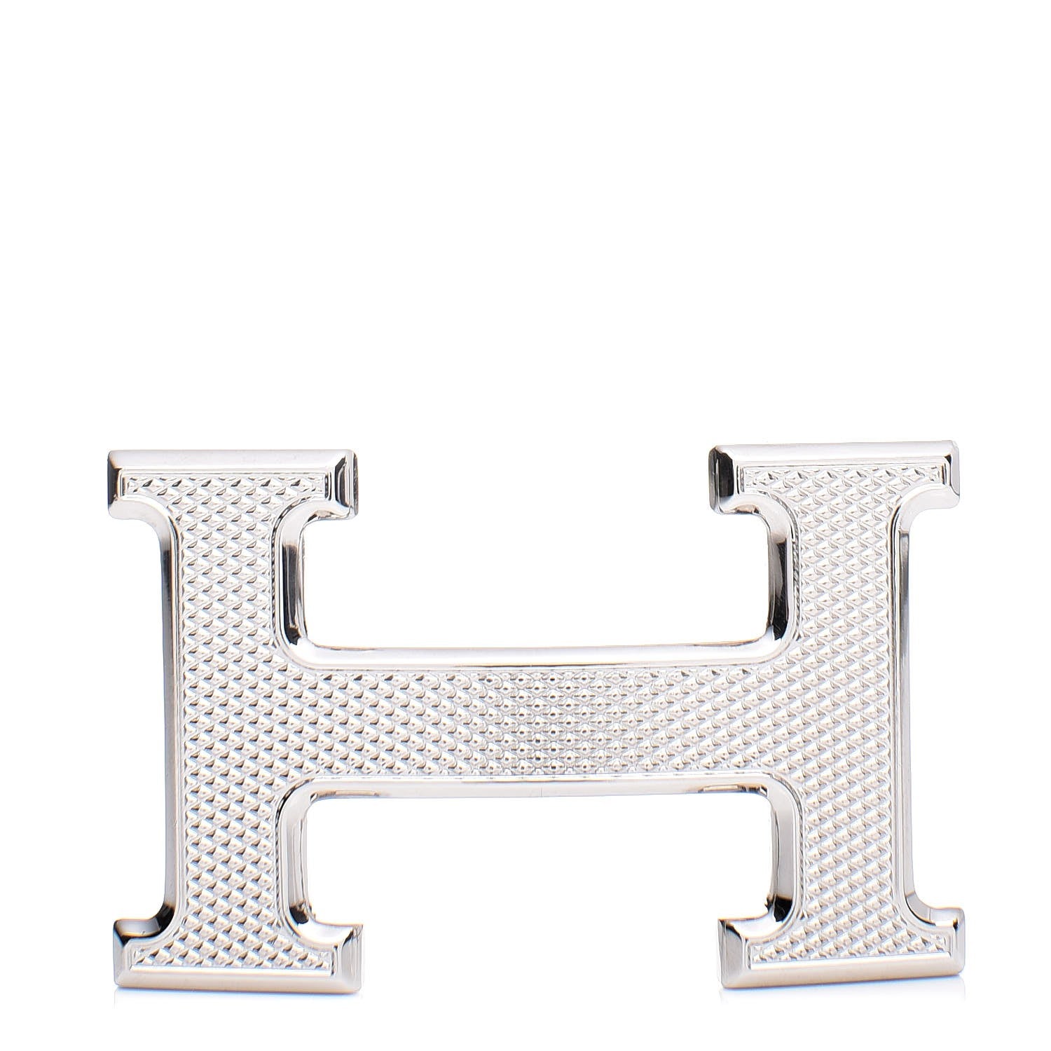 Hermes Palladium Guilloche 32mm H Belt Buckle 1 of 5