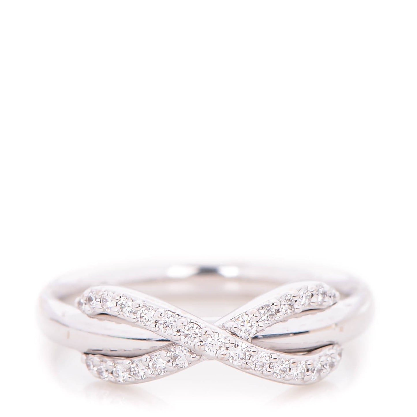 18K White Gold Diamond Infinity Ring 4.5