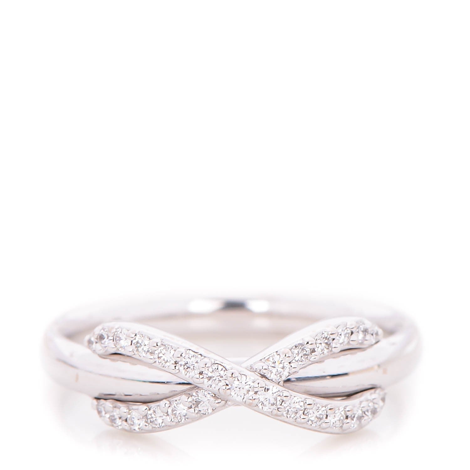 Tiffany 18K White Gold Diamond Infinity Ring 4.5 1 of 5