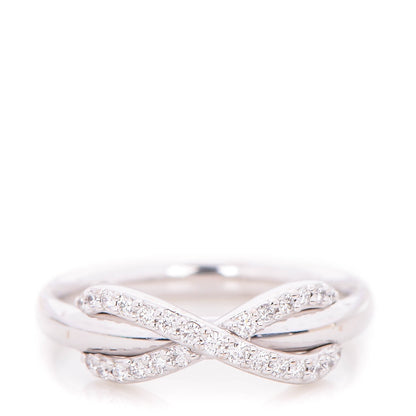 Tiffany 18K White Gold Diamond Infinity Ring 4.5 1 of 5