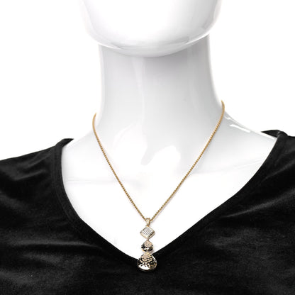 John Hardy 18K Yellow Gold Diamond Hammered Drop Pendant Necklace 2 of 5