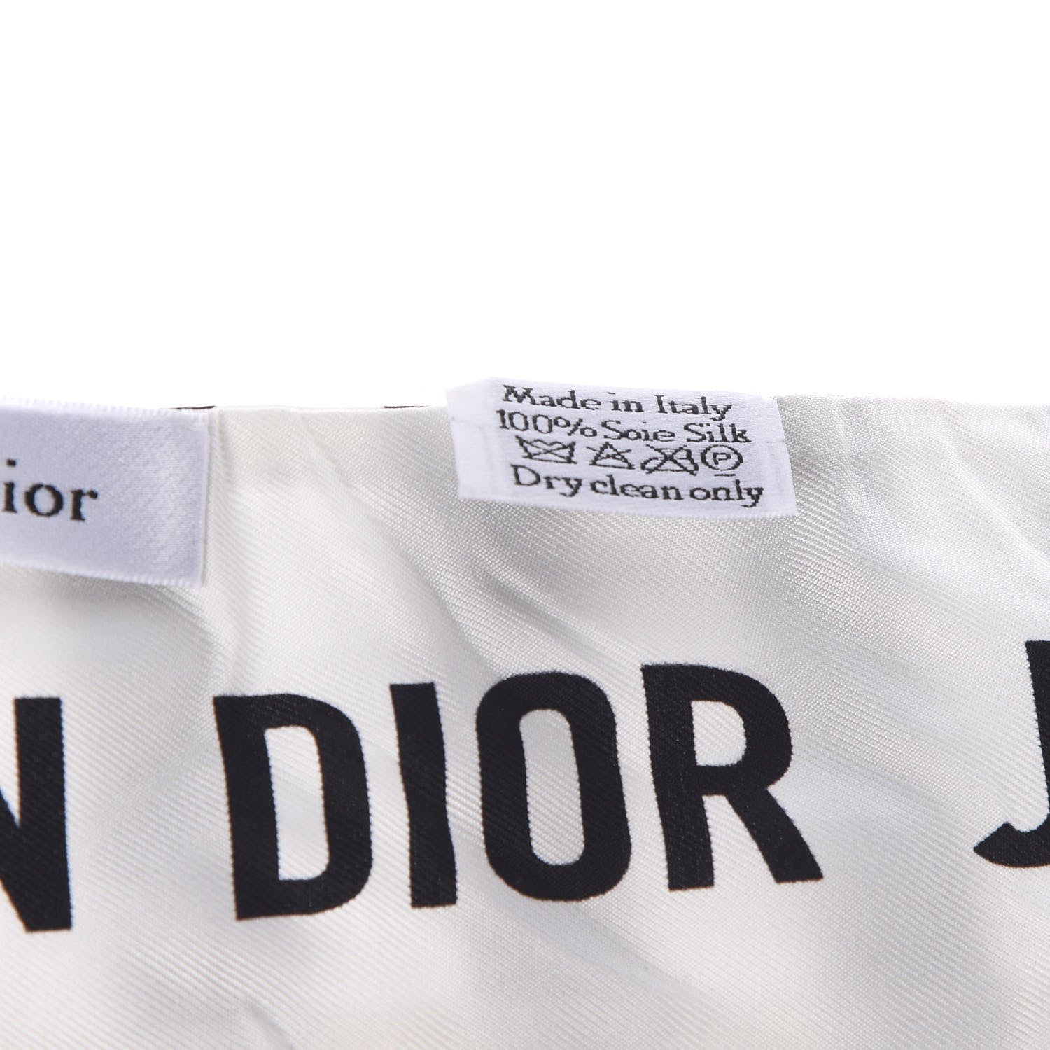 Christian Dior Silk Striped Mitzah Scarf White Black 3 of 5