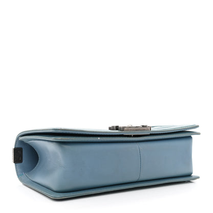 Chanel Patent Calfskin Medium Plexiglass Boy Flap Light Blue 4 of 13