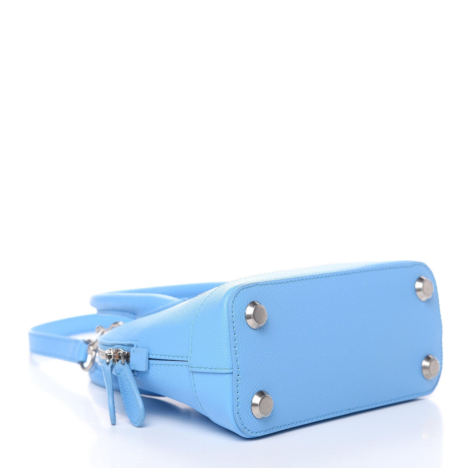 Balenciaga Signature Grained Calfskin Logo XXS Ville Top Handle Bag Baby Blue Black 4 of 10