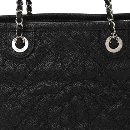 Chanel Grained Calfskin Quilted Small Daily Shopping Tote Black 9 of 13