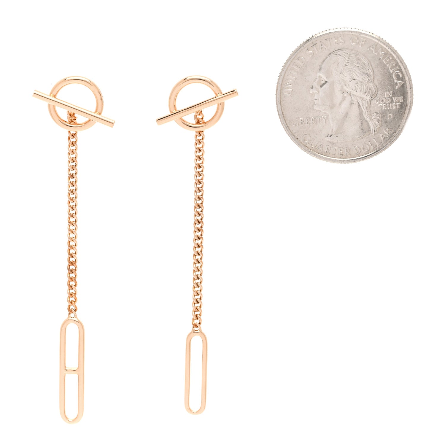 Hermes 18K Rose Gold Echappee Asymmetric Earrings 2 of 5
