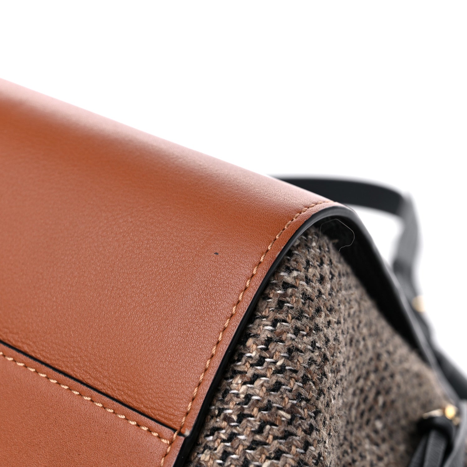 Loewe Calfskin Tweed Small Hammock Shoulder Bag Tan Black 9 of 14