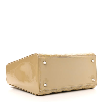 Christian Dior Patent Cannage Medium Lady Dior Beige 4 of 11