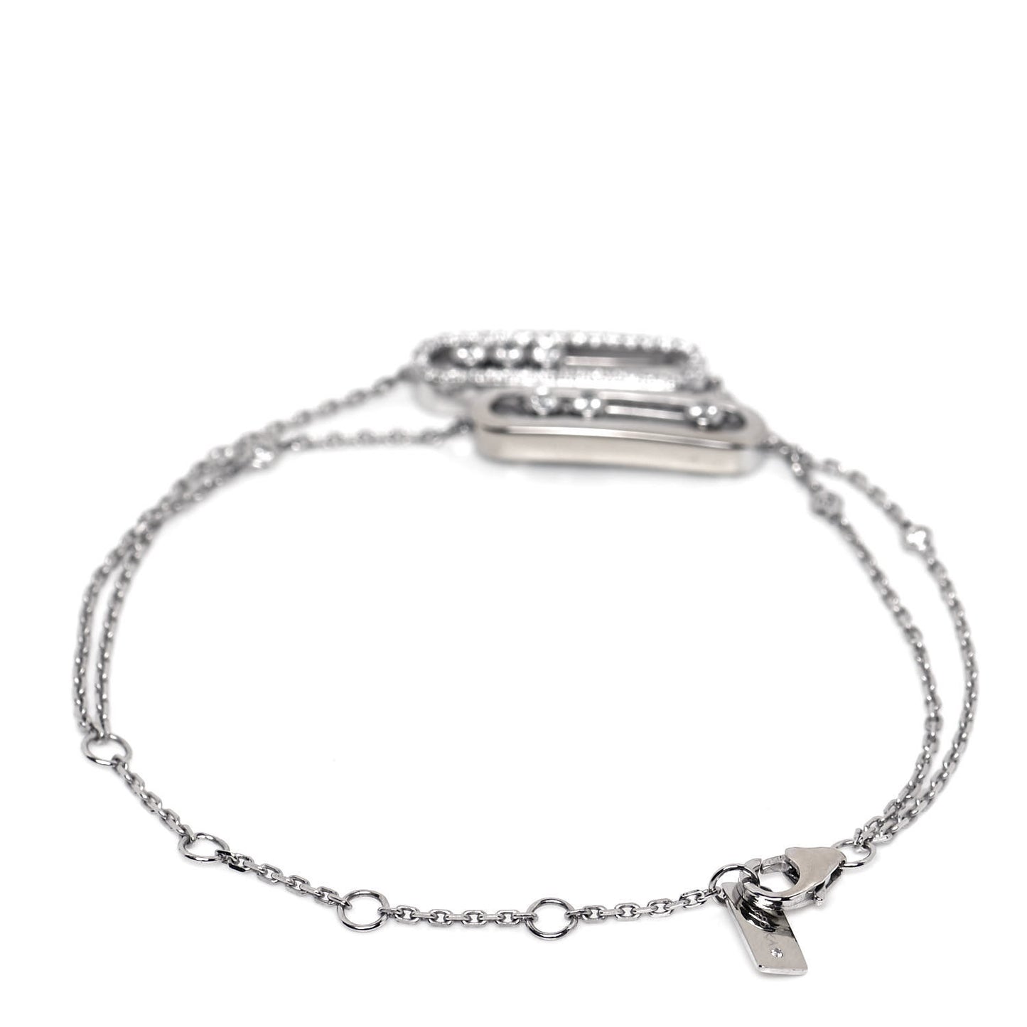 18K White Gold Diamond Double Duetto Move Bracelet