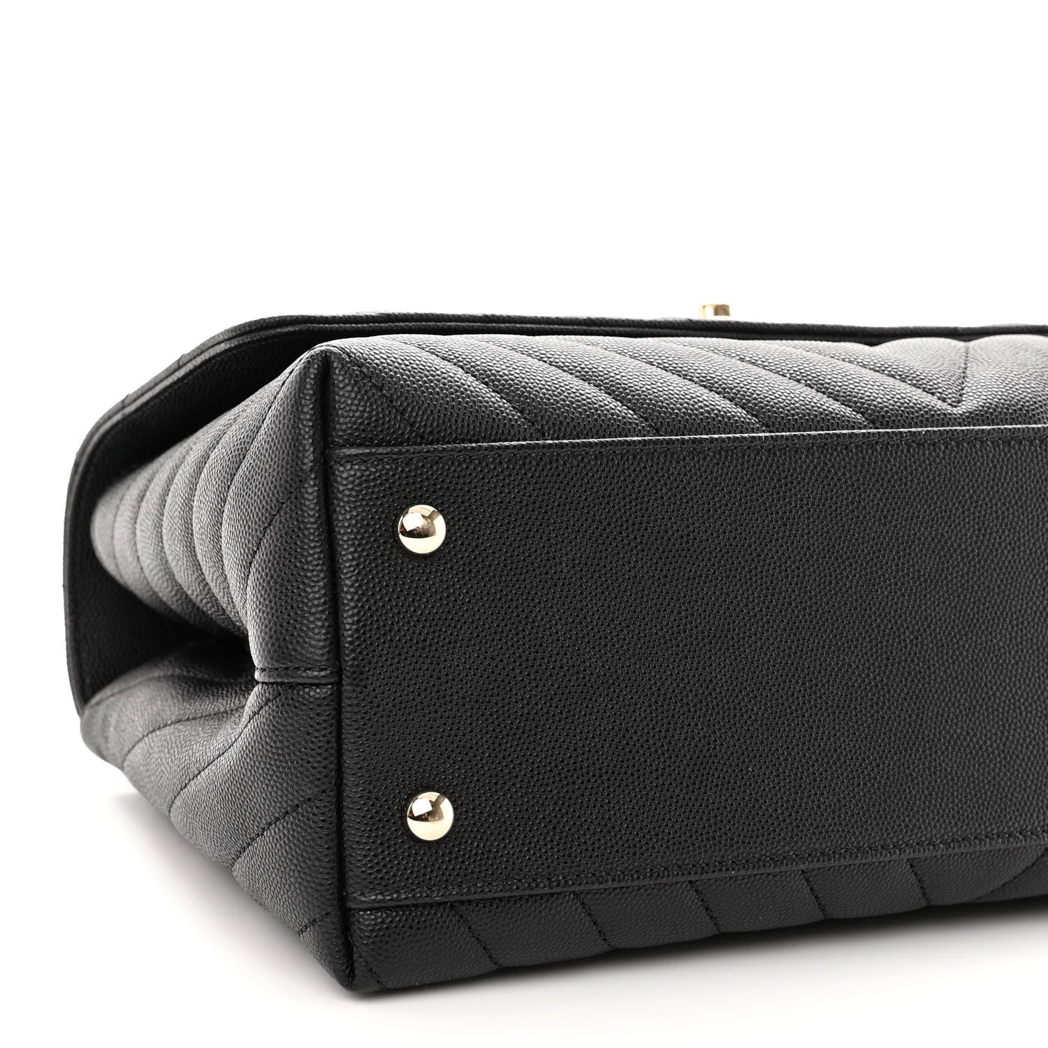 Chanel Caviar Lizard Embossed Quilted Chevron Small Coco Handle Flap Black 9 of 10