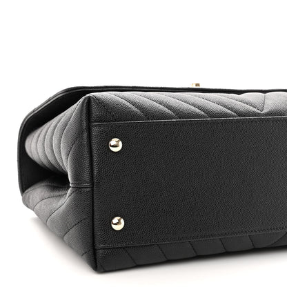 Chanel Caviar Lizard Embossed Quilted Chevron Small Coco Handle Flap Black 9 of 10